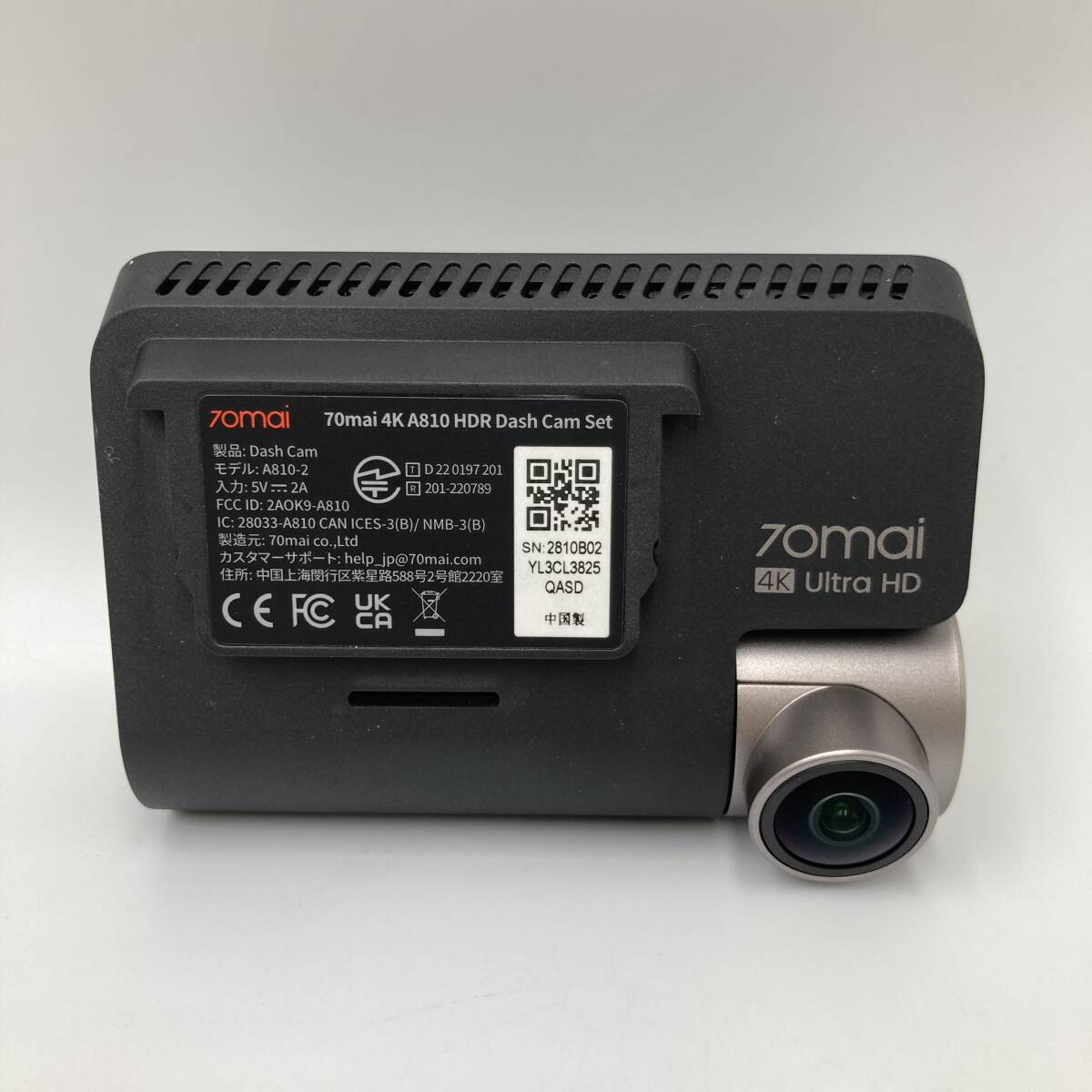 【未検品】70mai Dash Cam 4k A810 ドライブレコーダー 128GB/Y20774-O2_画像2