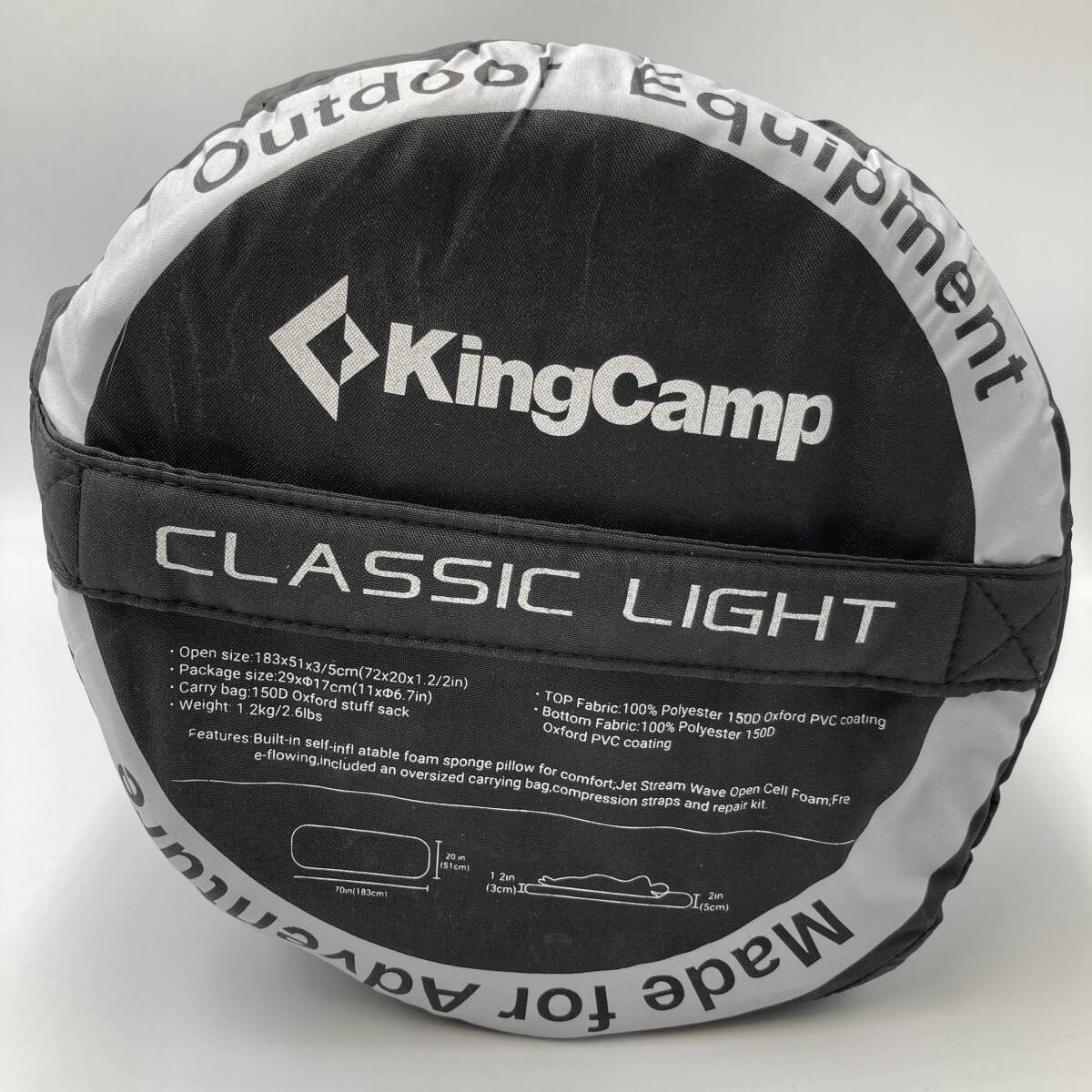 KingCamp エアーマット 自動膨張 枕一体式 耐水加工 コンパクト キャンプマット 車中泊マット エアーベッド/Y21007-X1の画像3