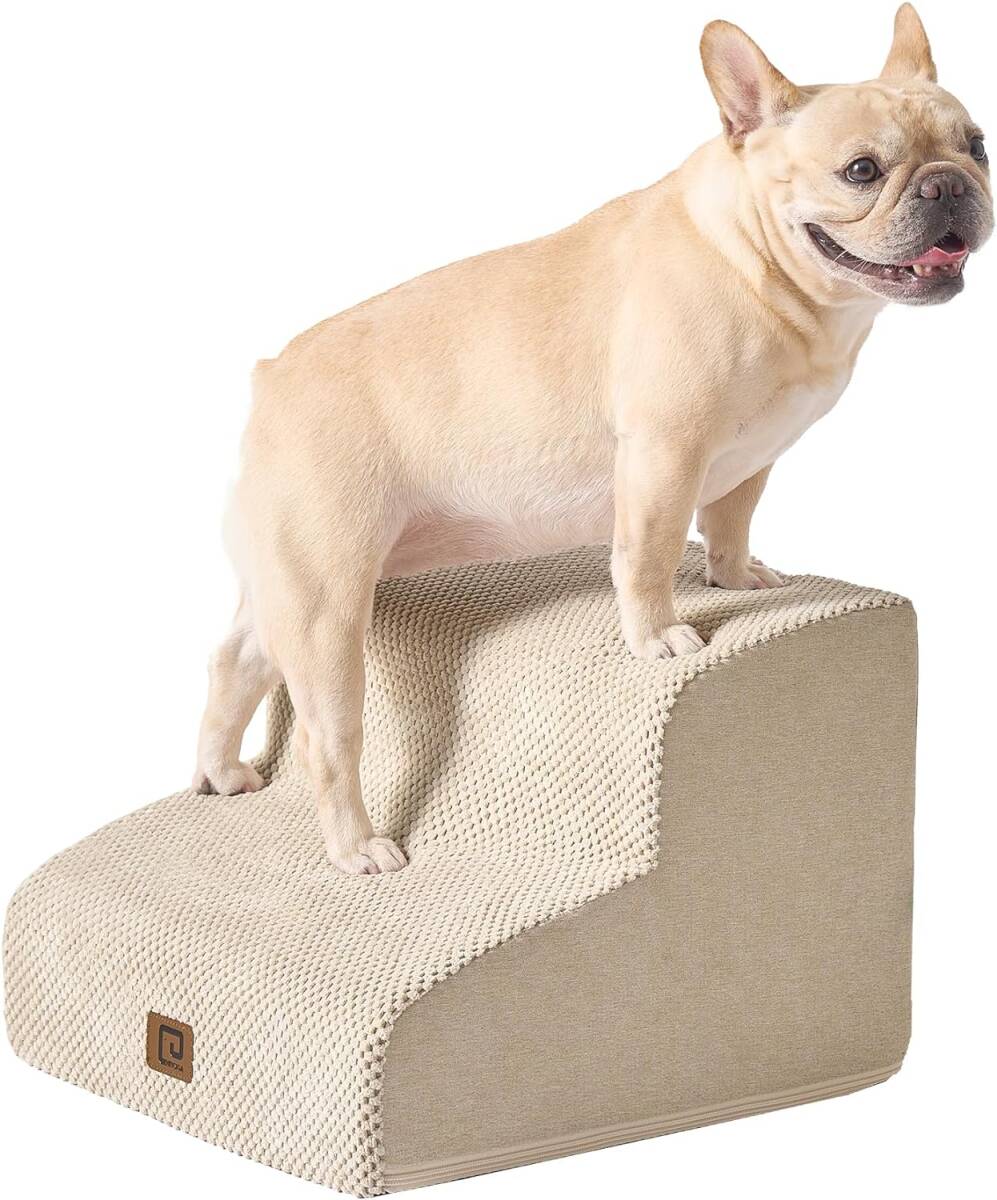 EHEYCIGA dog stair 2 step beige dog step pet stair slip prevention attaching small size dog dog for slope /Y20692-J2