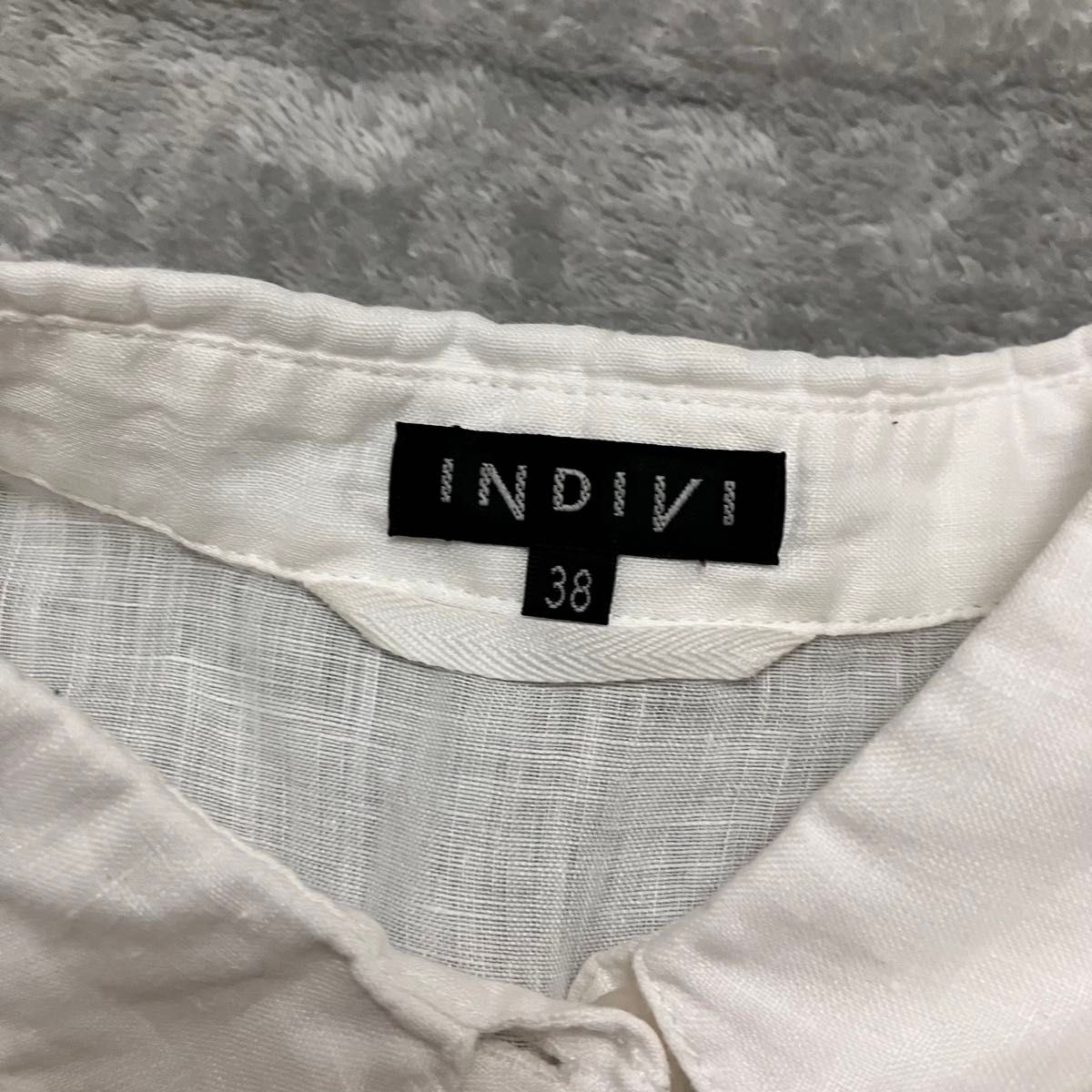 INDIVI インディヴィ　リネンシャツ　ホワイト　Mサイズ