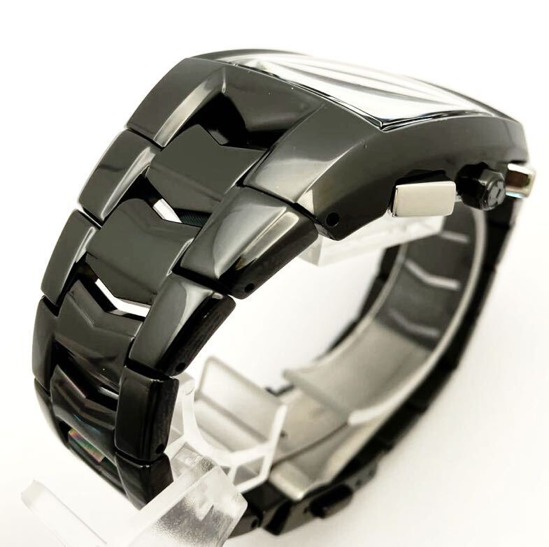 やや傷☆電池新品☆送料込☆セイコー SEIKO ワイアード WIRED 角型 クロノグラフ メンズ腕時計 パープル エックスドット7T92-0KF0 AGAV018_画像6