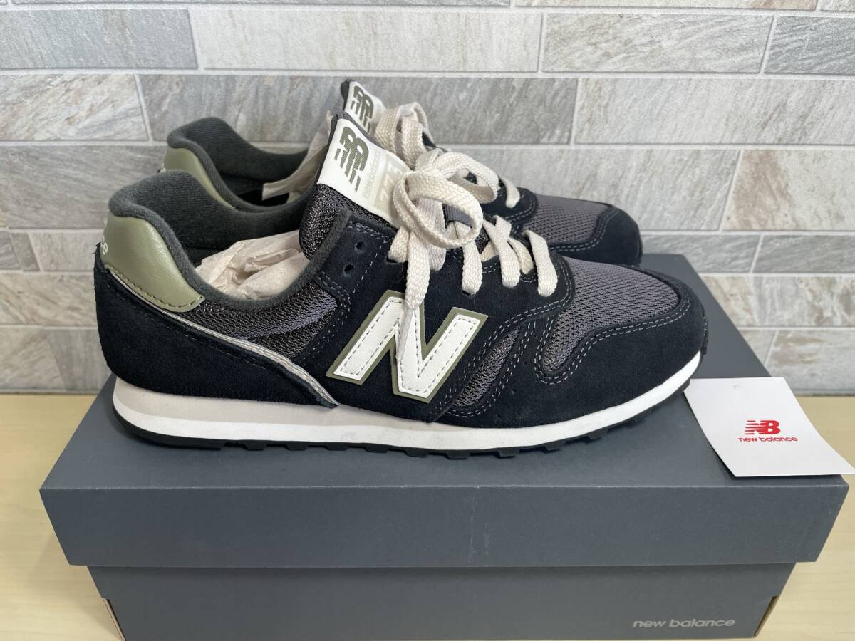 送料無料!!新品!!■new balance （ニューバランス） レディース 24.5cm ML3730M2■ブラック系（BLACK）一部グレー×カーキ_画像1