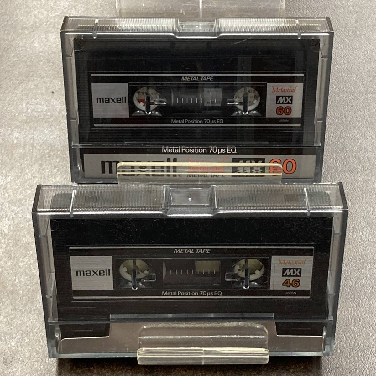 1895T マクセル MX 46 60分 メタル 2本 カセットテープ/Two Maxell MX 46 60 Type IV Metal Position Audio Cassette_画像4