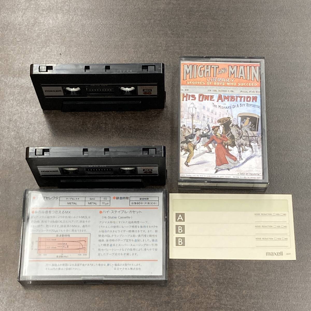 1895T マクセル MX 46 60分 メタル 2本 カセットテープ/Two Maxell MX 46 60 Type IV Metal Position Audio Cassette_画像3