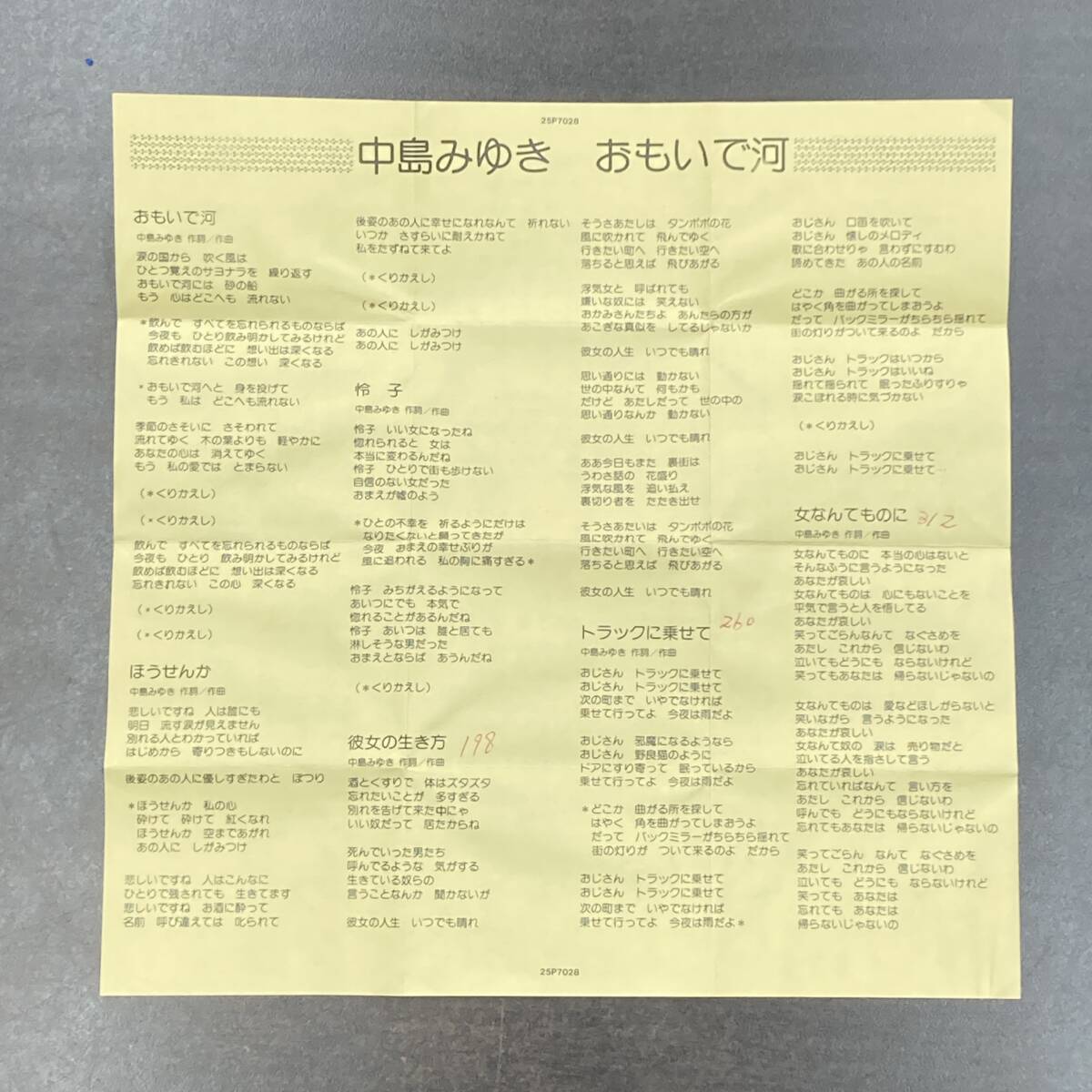 1146M 中島みゆき おもいで河 カセットテープ / Miyuki Nakajima Citypop Cassette Tapeの画像4