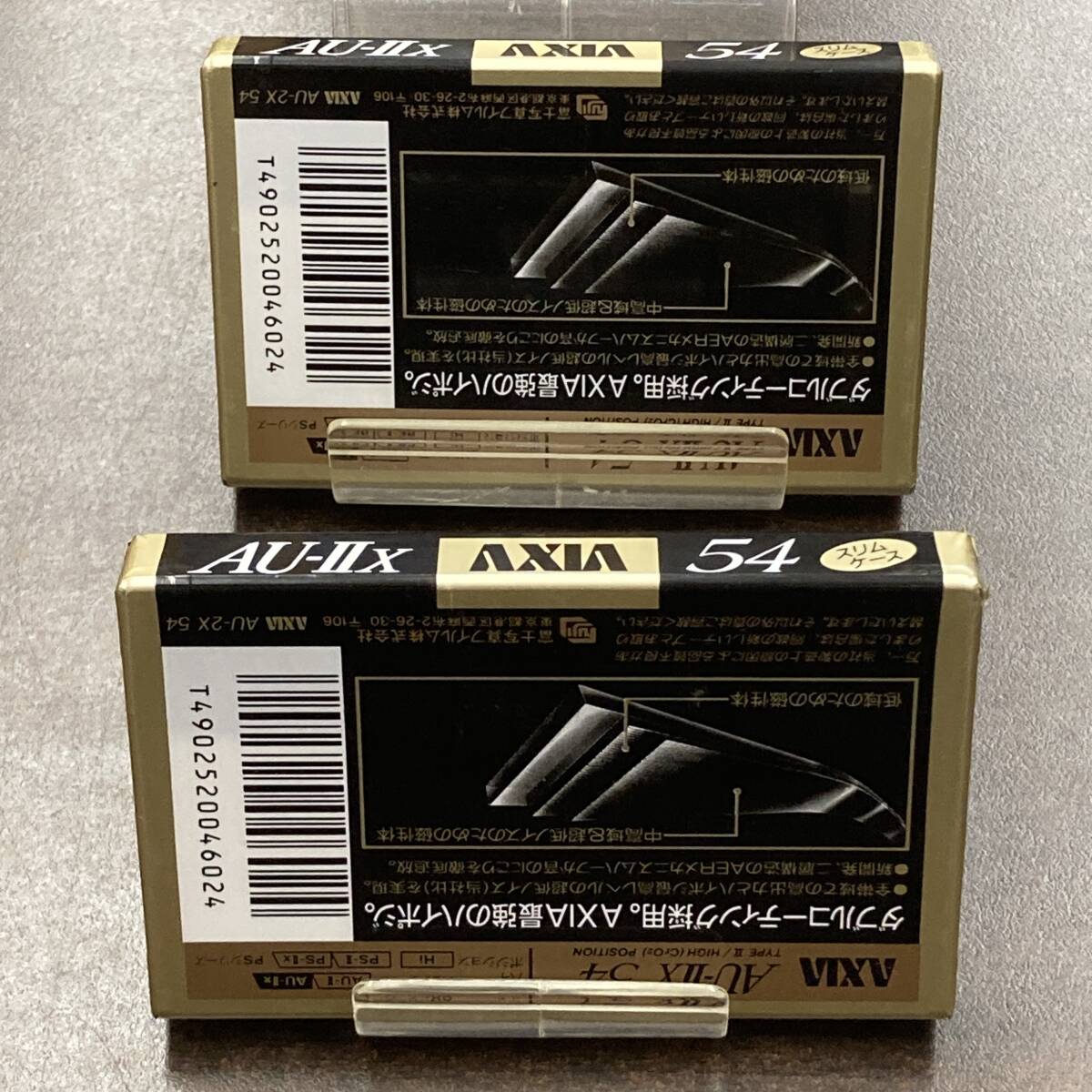 1944N 未使用 アクシア AU-Iix 54分 ハイポジ 2本 カセットテープ/Two AXIA Type II High Position unused Audio Cassetteの画像2