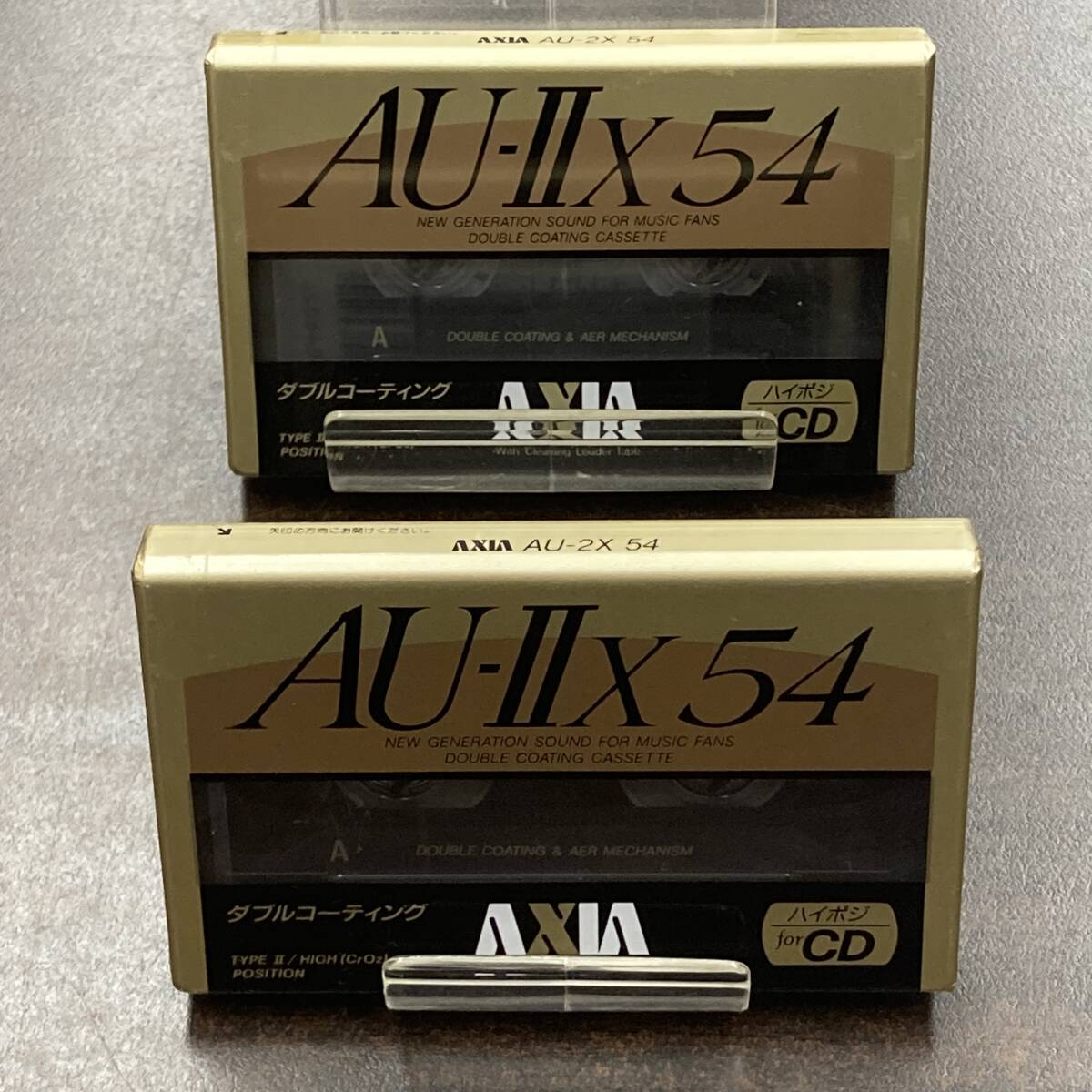 1944N 未使用 アクシア AU-Iix 54分 ハイポジ 2本 カセットテープ/Two AXIA Type II High Position unused Audio Cassetteの画像1