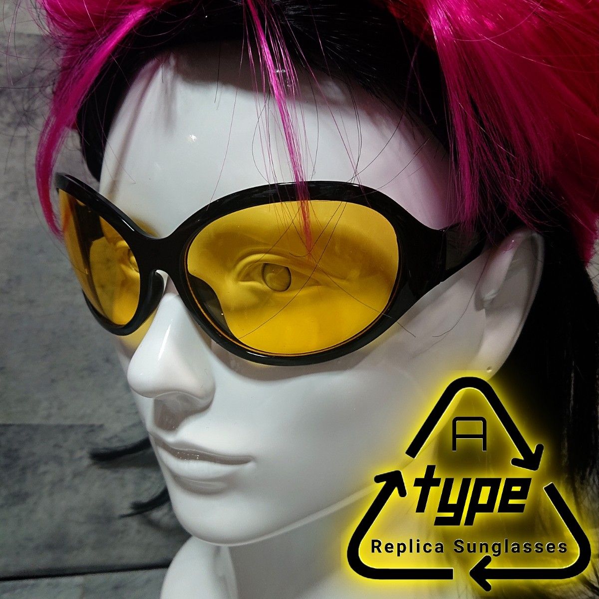 X-JAPAN■hide■コスプレ用■レプリカ■サングラス■ブラック×イエロー■TYPE-A■① X-JAPAN■hide■コスプレ用■レプリカ■サングラス■ブラック×イエロー■TYPE-A■①