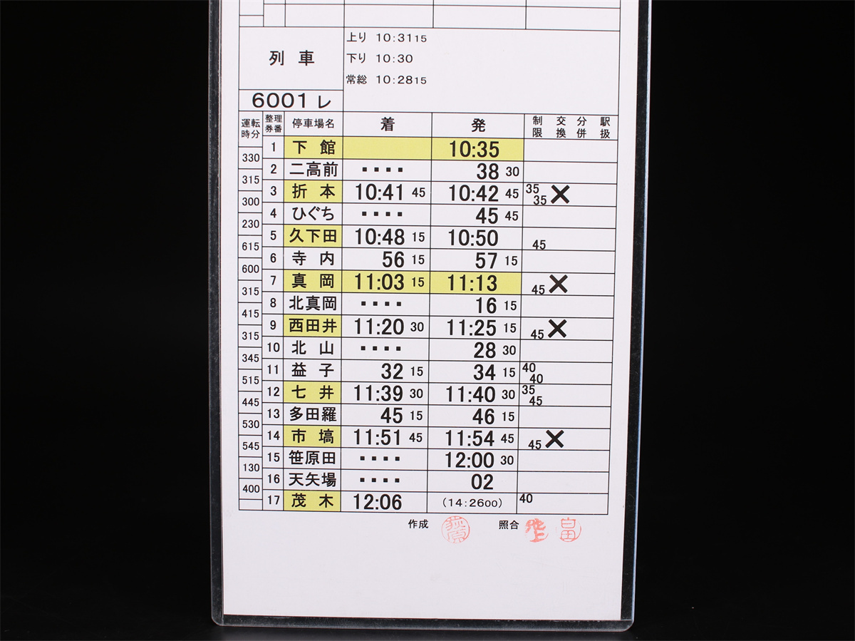 【秀】ZB253 鉄道放出品 【真岡線乗務員携帯時刻表】 説明とカバー付 美品！ｈ_画像10