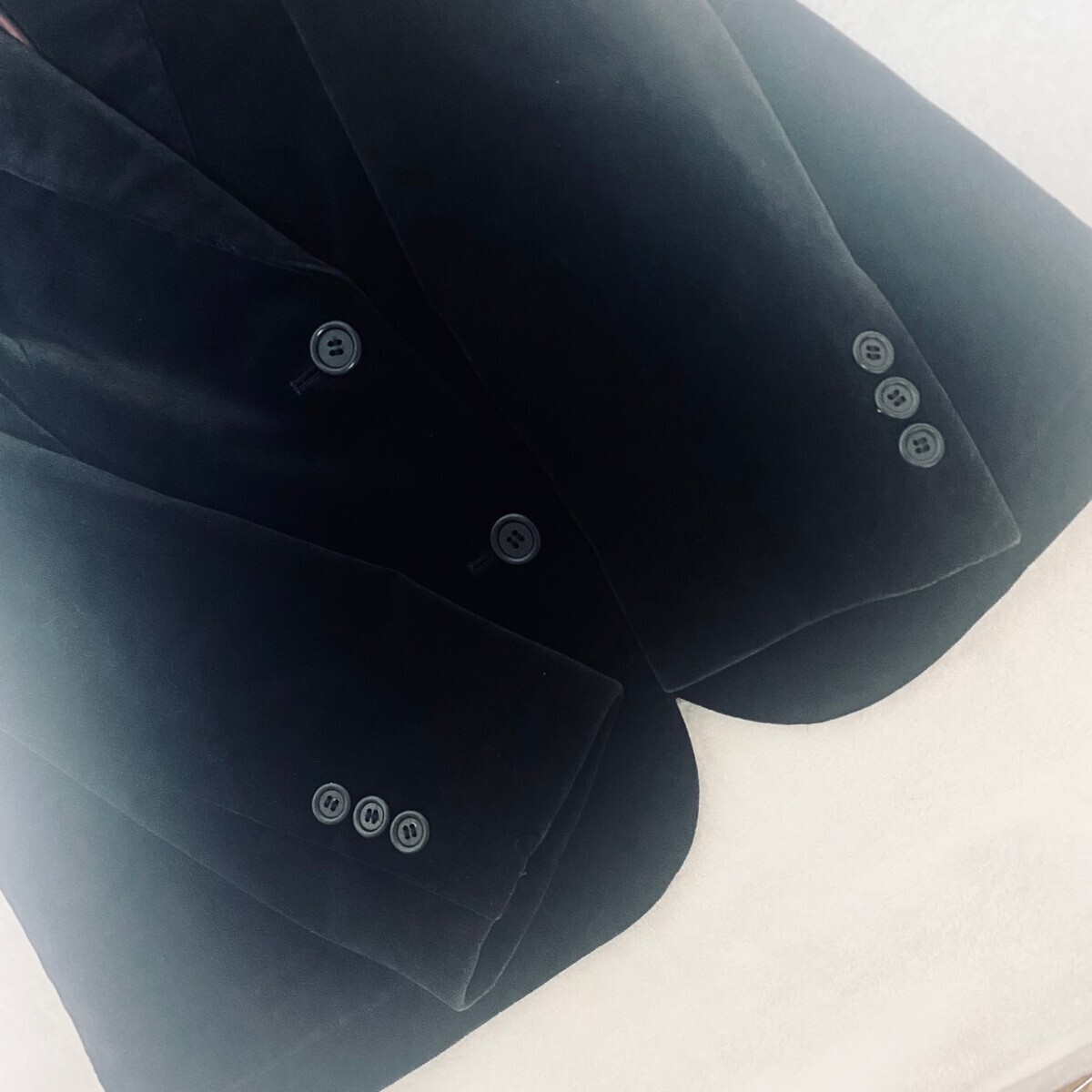 Yves Saint Laurent イヴ・サンローラン ジャケット テーラードジャケット ベロア ベルベット ブラック 黒 Mサイズの画像4