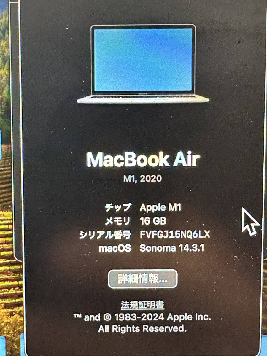 中古 Apple MacBook Air 2020 (M1/メモリ16GB/SSD1TB)/13inch_画像8