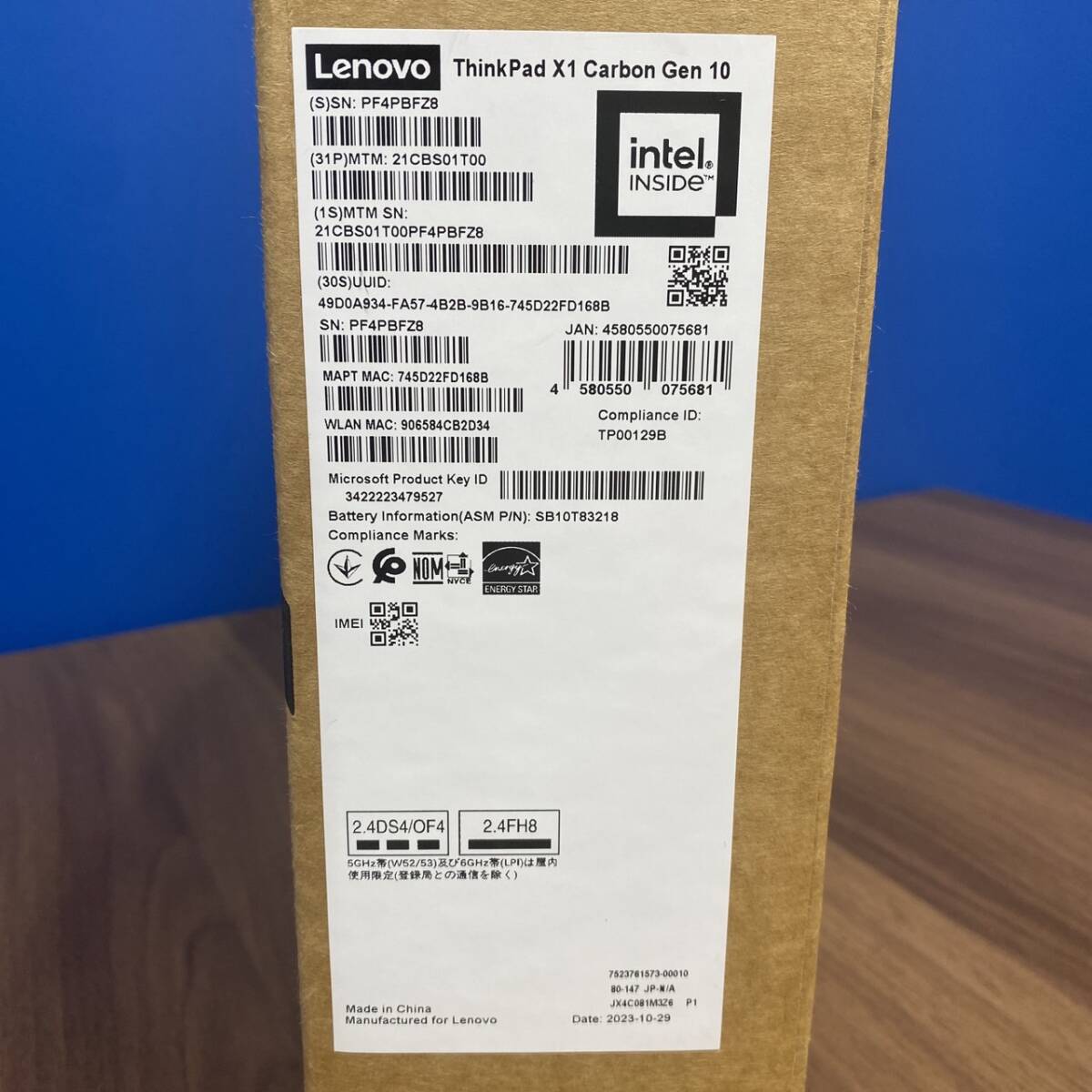 1 jpy start [ new goods * unopened ]LENOVO ThinkPad X1 Carbon Gen 10 21CBS01T00