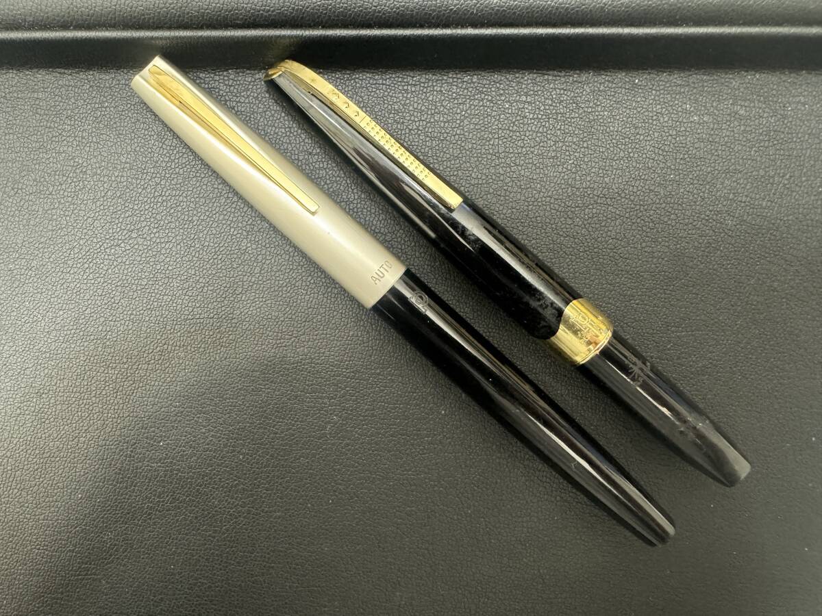 【1円スタート】PILOT 万年筆 2本 AUTO PLATINUM ペン先14K 18Kの画像1