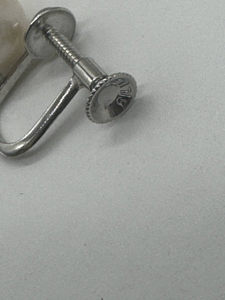 【1円スタート】パールネックレス パールイヤリング 7ミリ珠 約40センチ シルバー刻印の画像6