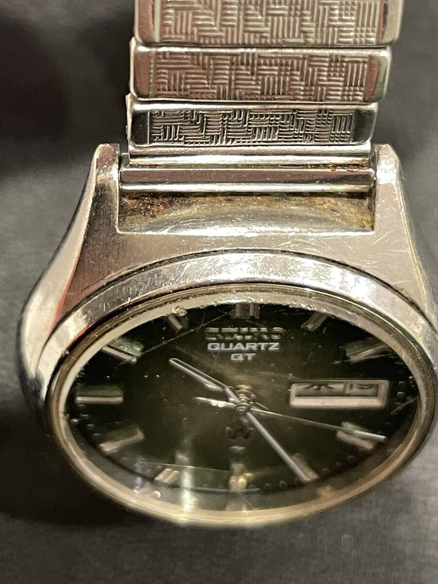 1365 SEIKO セイコー 0823-7000-G QUARTZ QT グリーン文字盤 メンズ クォーツ 腕時計 動作未確認の画像5