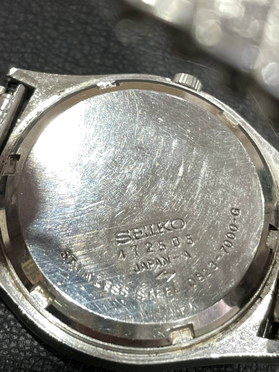 1365 SEIKO セイコー 0823-7000-G QUARTZ QT グリーン文字盤 メンズ クォーツ 腕時計 動作未確認の画像7