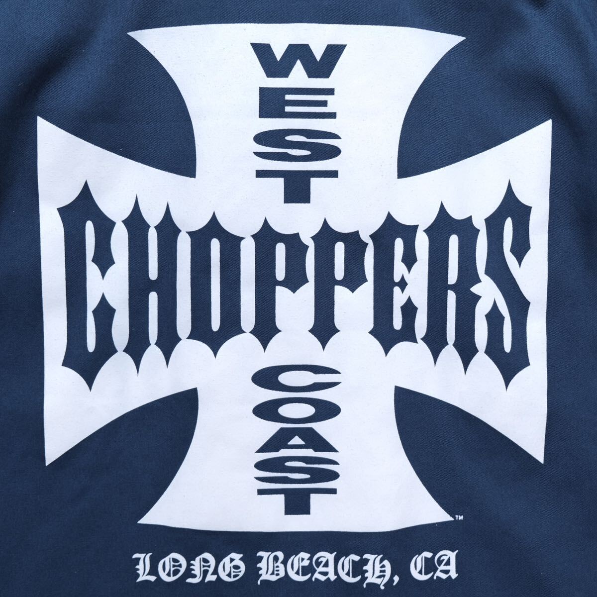 【送料無料】WEST COAST CHOPPERS(ウエストコーストチョッパーズ)/Dickies(ディッキーズ)/半袖ワークシャツ/プリント/ネイビー/Lサイズの画像2