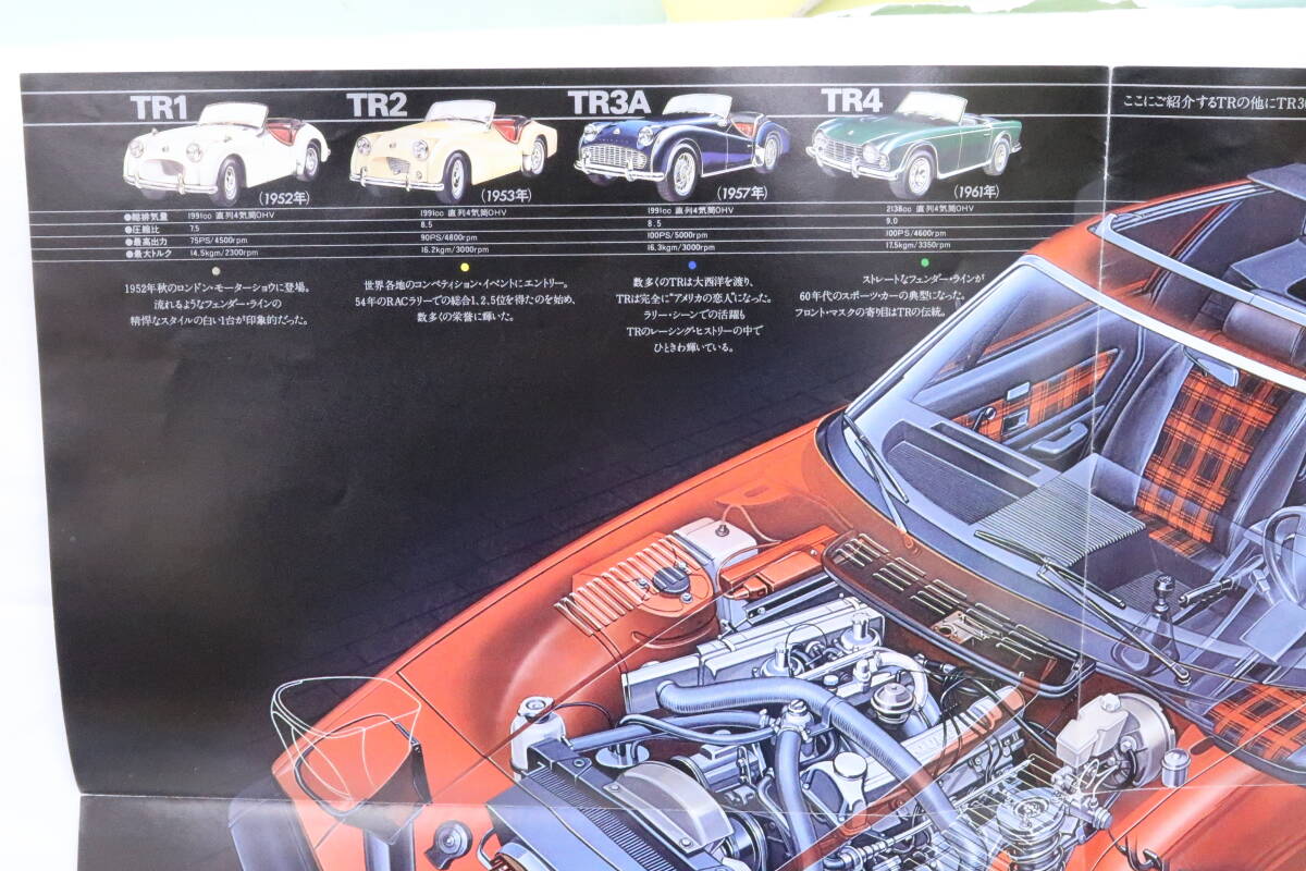 カタログ Triumph TR7 トライアンフ 日本レイランド JAGURA ジャガーも 1枚もの 開くとA2判 ヨレの画像4