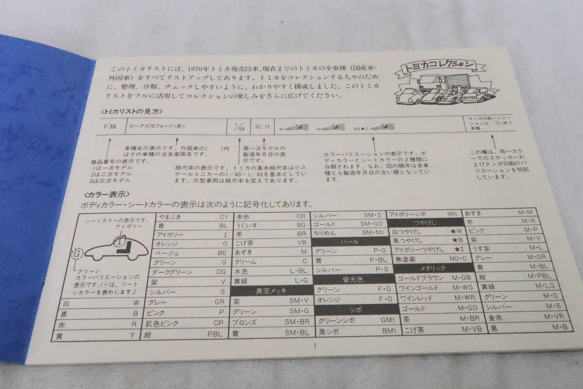 T.F.C. トミカ ファンクラブ全車種リスト 1970-80 入会案内付 ＊ロレ_画像2