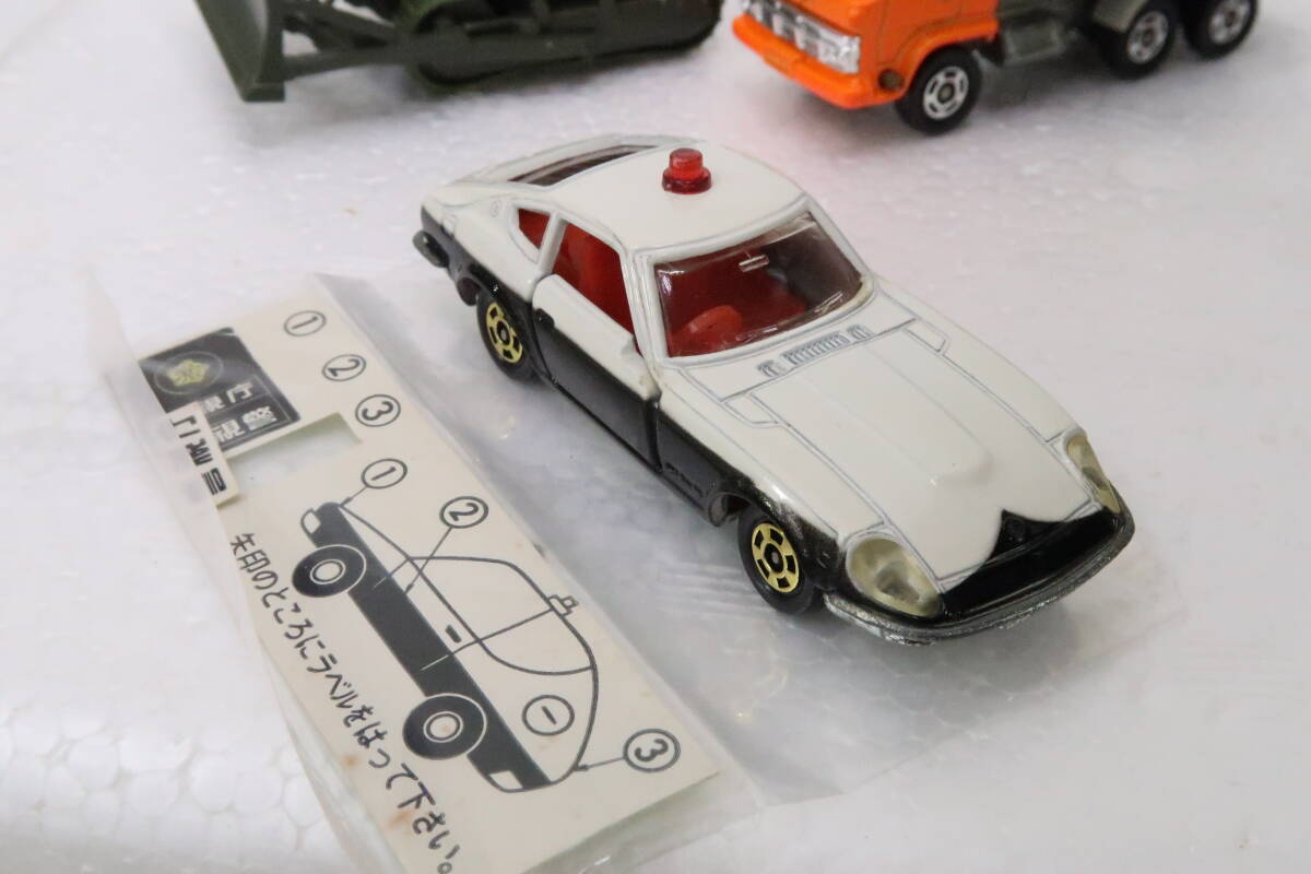 トミカ 救助隊セット フェアレディZ ブルドーザ ボート バートル 給水車 消防車 箱付 日本製 TOMICA ミコレの画像4