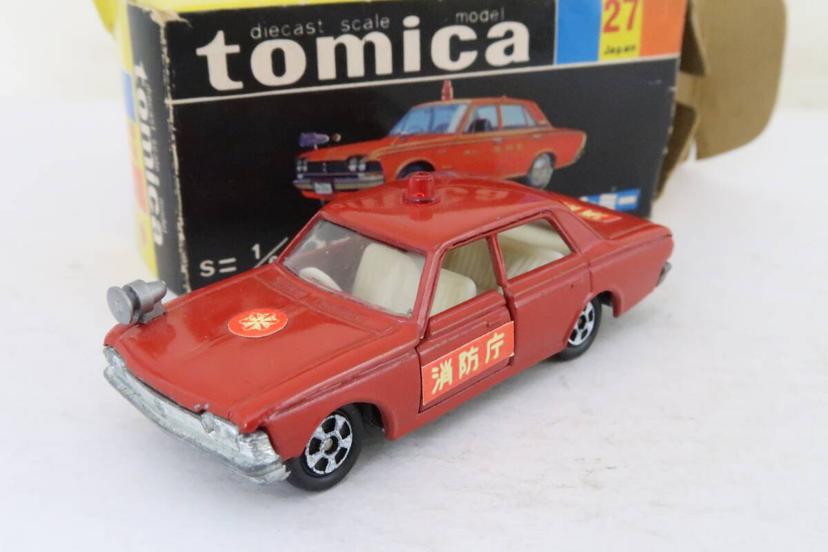 トミカ TOYOTA CROWN FIRE CHIEF トヨタ クラウン ファイアチーフ 箱付 旧1Sホイール 日本製 TOMICA ヨコ_画像1