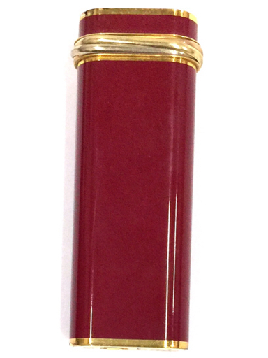 カルティエ トリニティ ガスライター 高さ6.9cm 赤×ゴールドカラー 喫煙グッズ ブランド小物 保存箱付 Cartierの画像2