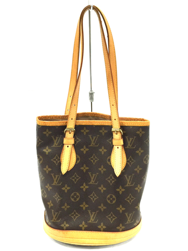 ルイヴィトン モノグラム プチバケットPM ショルダーバッグ M42238 レディース ブラウン ポーチ付 LOUIS VUITTON_画像2