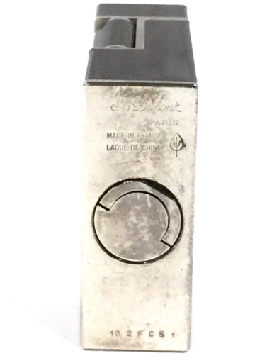 エステー デュポン ライン1ショート ローラー式 ガスライター 喫煙具 喫煙グッズ 黒 × シルバーカラー S.T.DUPONTの画像6