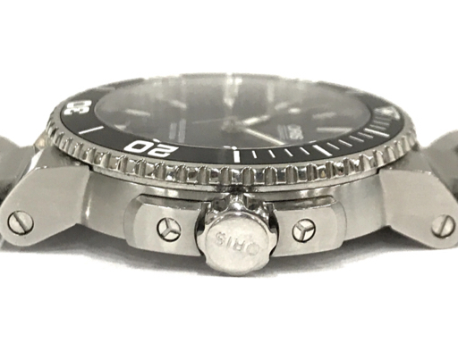 オリス アクイスデイト 自動巻き オートマチック デイト 腕時計 メンズ 稼働品 ブラック文字盤 稼働品 ORISの画像3
