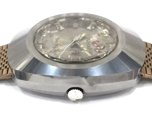 1円 ラドー 腕時計 BALBOA ラウンド デイデイト シルバーカラー金具 自動巻き メンズ 社外ベルト 稼働 RADO_画像3