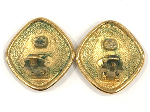 シャネル イヤリング ダイヤ型 ココマーク ゴールドカラー金具 サイズ約3.7×3.3cm 2491刻印 アクセサリー CHANEL_画像4