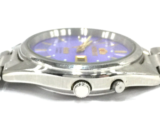 オリエント クリスタル 自動巻 オートマチック デイデイト 腕時計 EM04-4000 紫文字盤 メンズ ジャンク品 QR042-253の画像3