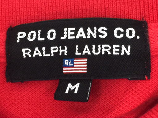  postage 360 jpy Polo jeans Ralph Lauren size M polo-shirt with short sleeves cotton lady's red red including in a package NG