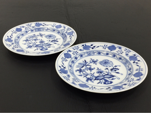 マイセン 10501 ブルーオニオン プレート 直径19cm ホワイト×ブルー系 食器 テーブルウェア Meissen 計2点 セットの画像2