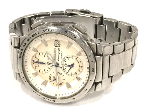 セイコー クロノグラフ デイト クォーツ 腕時計 7T92-0KG0 メンズ 未稼働品 純正ブレス ファッション小物 QR044-62の画像4