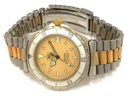 タグホイヤー 2000 プロフェッショナル デイト クォーツ 腕時計 メンズ 未稼働品 純正ブレス TAG Heuer QR044-21の画像4