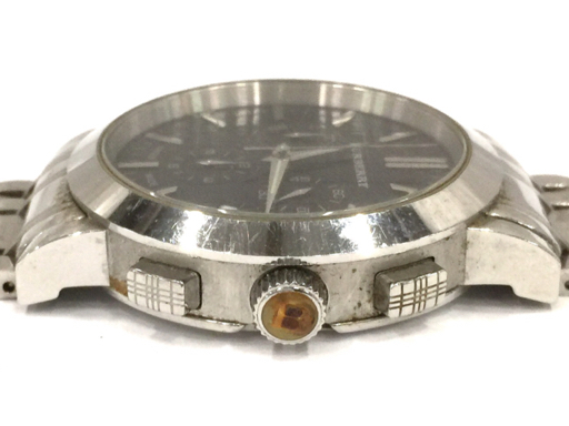 バーバリー デイト クォーツ 腕時計 BU1366 メンズ ブラック文字盤 未稼働品 純正ブレス BURBERRY QR044-72の画像3