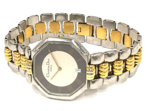 クリスチャンディオール デイト クォーツ 腕時計 メンズ 未稼働品 ファッション小物 Christian Dior QR044-34_画像6