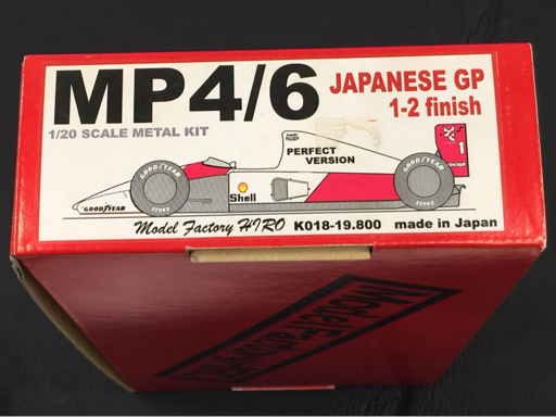 1円 モデルファクトリー MP4/6 JAPAN GP 1-2finish K018-19.800 1/20スケール 組立キット 未組立 保存箱付きの画像8