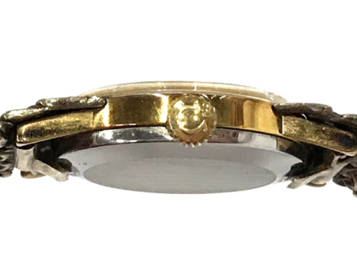 オメガ デビル 手巻き 機械式 腕時計 レディース ラウンドフェイス ゴールドカラー文字盤 社外ブレス OMEGAの画像3