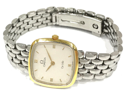 オメガ デビル クォーツ 腕時計 レディース ホワイト文字盤 未稼働品 純正ブレス ファッション小物 OMEGAの画像4