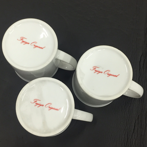 不二家 ペコちゃん マグカップ カップ Fujiya Original サイズ約8×9cm ホワイト 白 計3点 セットの画像4