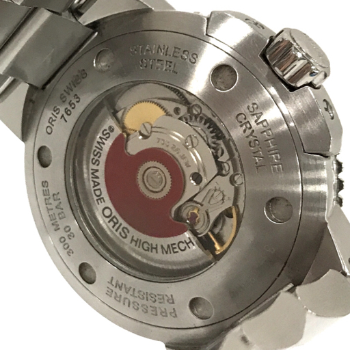 オリス アクイスデイト 自動巻き オートマチック デイト 腕時計 メンズ 稼働品 ブラック文字盤 稼働品 ORISの画像2