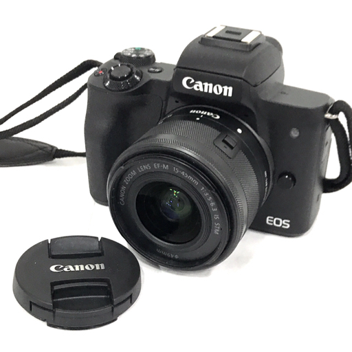 Canon EOS Kiss M EF-M 15-45mm 1:3.5-6.3 IS STM 22mm 1:2 STM ミラーレス一眼 デジタルカメラ_画像2