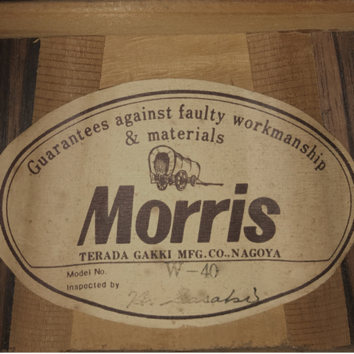 モーリス アコースティックギター アコギ 弦楽器 W-40 全長約103.5cm 弦長約650mm 20F ブラウン Morris QX041-4_画像6