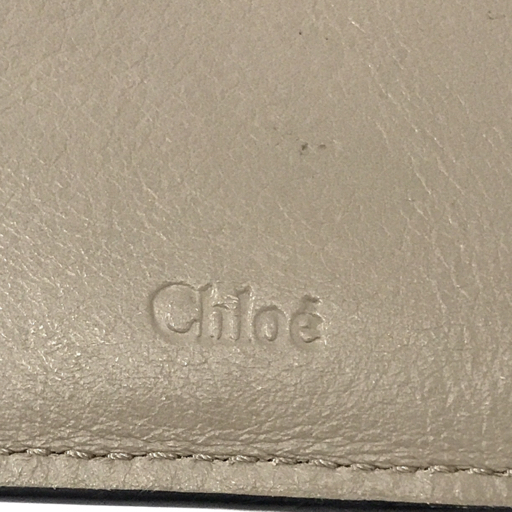 クロエ レザー 折りたたみ 三つ折り 財布 ウォレット レディース グレージュ ブランド小物 Chloeの画像8