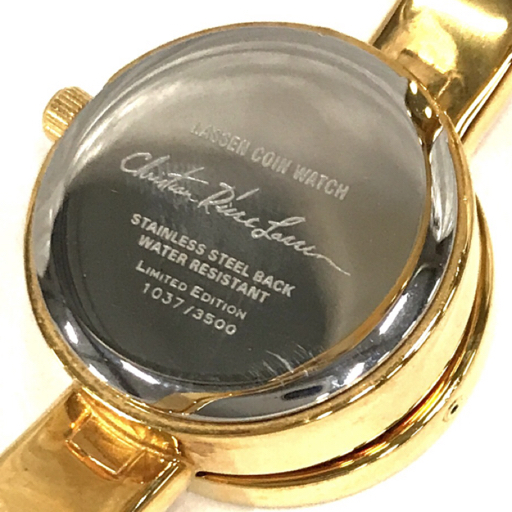 1円 クリスチャン・リース・ラッセン 2003 Mother's Love Coin 腕時計 QZ / ネックレス 計2点 付属品有り A11312の画像4