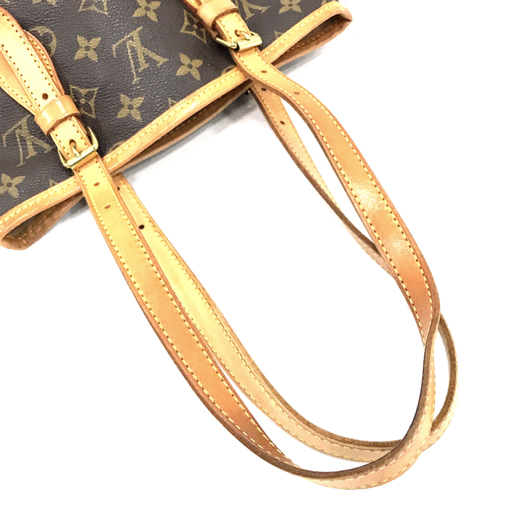 ルイヴィトン モノグラム プチバケット ショルダーバッグ ブラウン ジャンク品 M42238 LOUIS VUITTON QR042-158_画像5