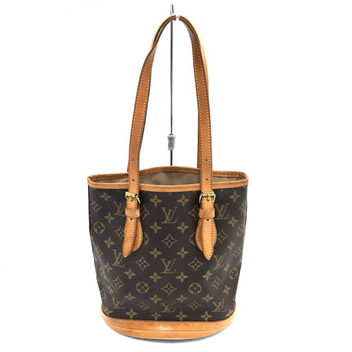 ルイヴィトン モノグラム プチバケット ショルダーバッグ ブラウン ジャンク品 M42238 LOUIS VUITTON QR042-158_画像2