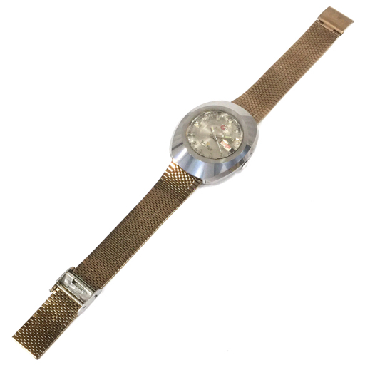 1円 ラドー 腕時計 BALBOA ラウンド デイデイト シルバーカラー金具 自動巻き メンズ 社外ベルト 稼働 RADO_画像4